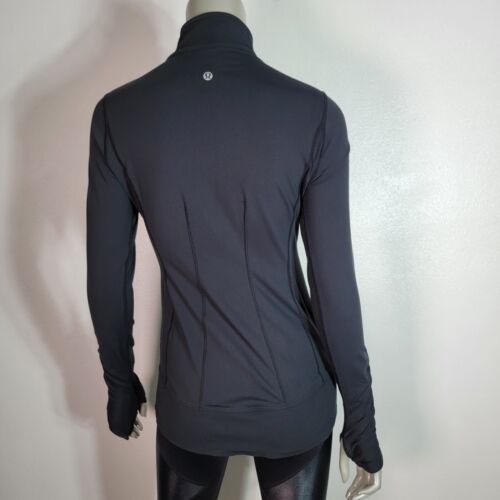 Lululemon Jacket Size 4 Turtle Neck Full Zip Pockets Long Sleeve Stretch Black - Picture 3 of 7