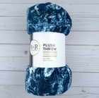 R & R Velvet Plush Throw Blanket Blue Marble 50x60
