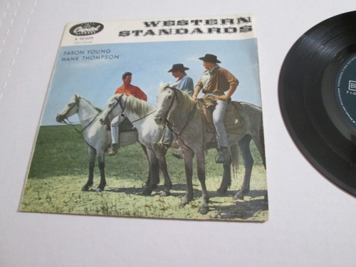 WESTERN STANDARDS 45 EP PS HANK THOMPSON FARON YOUNG GERMAN PRESS 1950S COUNTRY - Picture 4 of 5