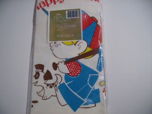 Vintage Mid Century Happy Birthday Party Paper Tablecloth, Boy Baseball Dog - Picture 5 of 7