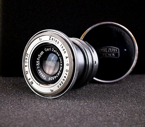 Lens Carl Zeiss Jena Tessar 1:3,5 f = 5 cm (Zeiss Ikon A-G Dresden) Mount CONTAX - Picture 1 of 7