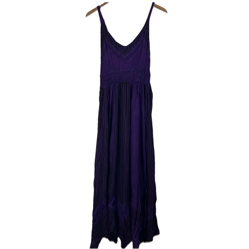 NWT Advance Apparels Regal Flair Acid Wash Maxi Dress Purple One Size - Picture 4 of 7