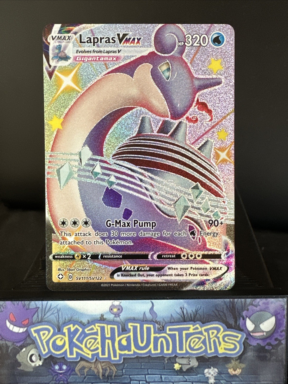 Pokemon Card Lapras Vmax SV111/SV122 Full Art Shining Fates Near Mint