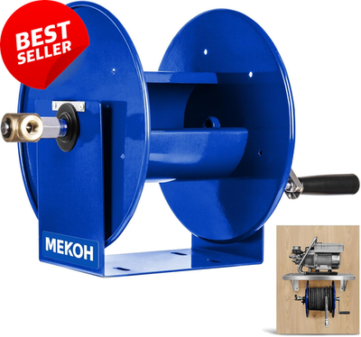 #ad 150Ft 3 8quot; 300Ft 1 4quot; Pressure Washer Hose Reel 4500 PSI M22 Mountable $231.99