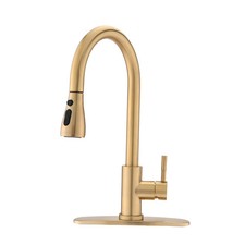 PROOX 360 Rotation Single Handle Kitchen Sink Faucet Pull Brushed Gold