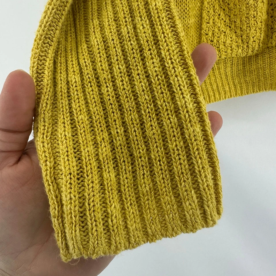 Suéter Sparrow By Anthropologie Amarillo Tejido Abierto Mediano Pescador Costero Boho Foto 4 de 4