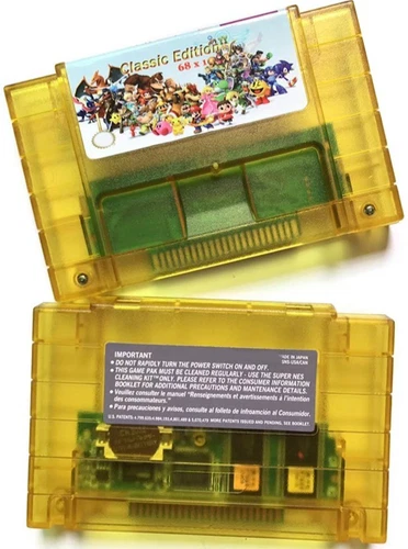 Super Nintendo Video Game 68 in 1 SNES Super Nintendo Multicart- Classic Edition