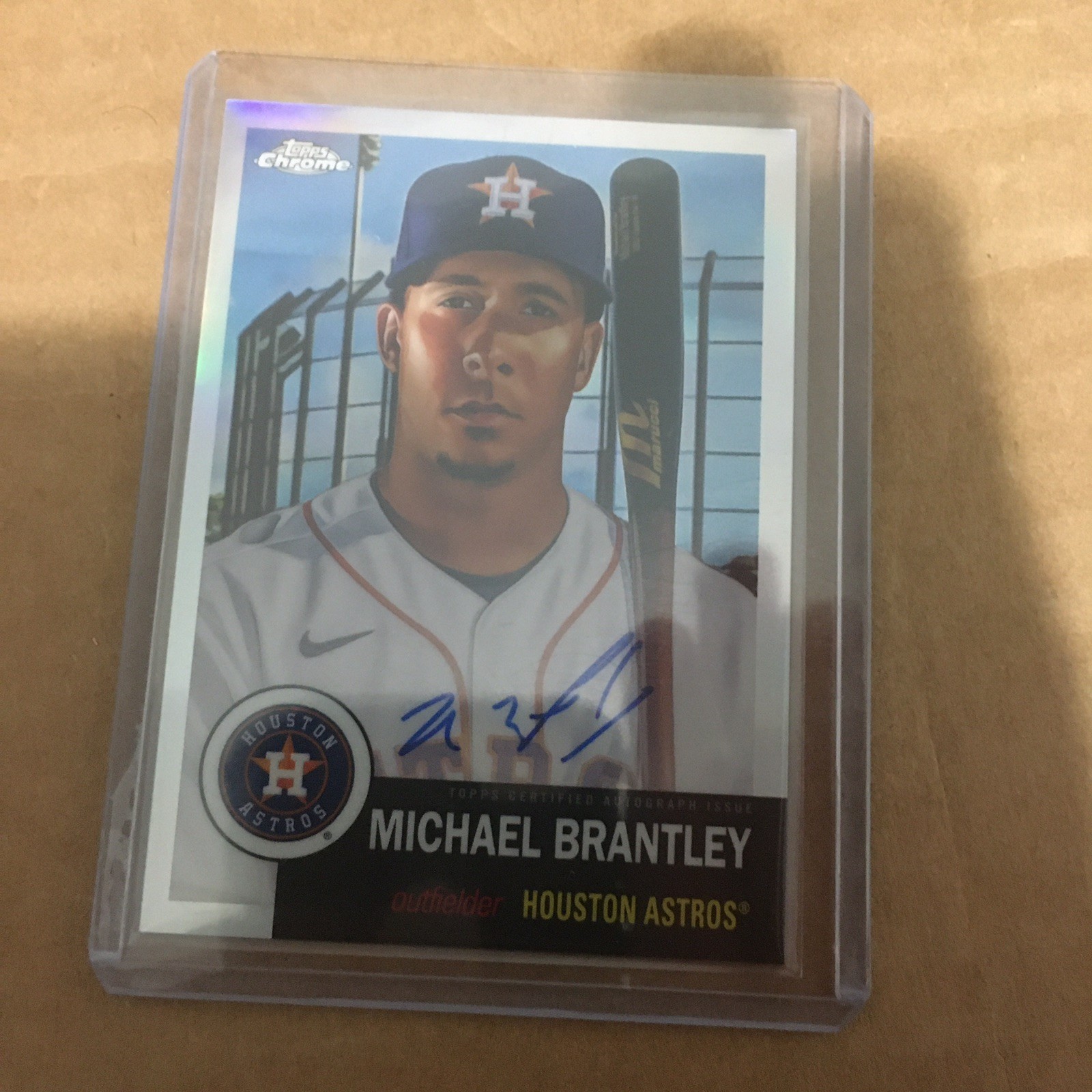 Michael Brantley 2022 Topps Chrome Platinum Anniversary Refractor Auto #/199