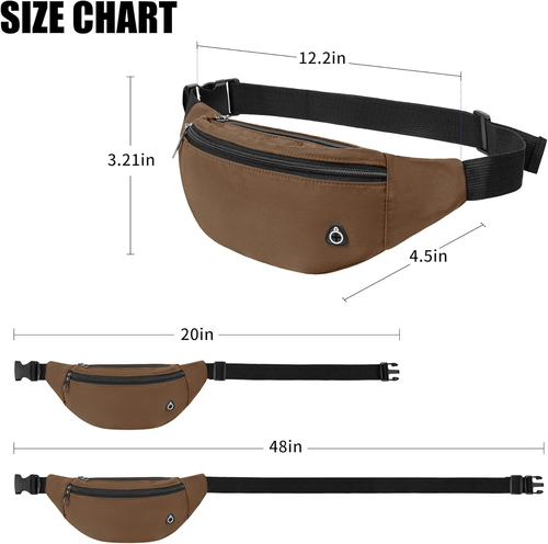 Fashion Large Fanny Waist Pack Crossbody Belt Bag for Women and Men,Lightweight - Foto 4 di 12