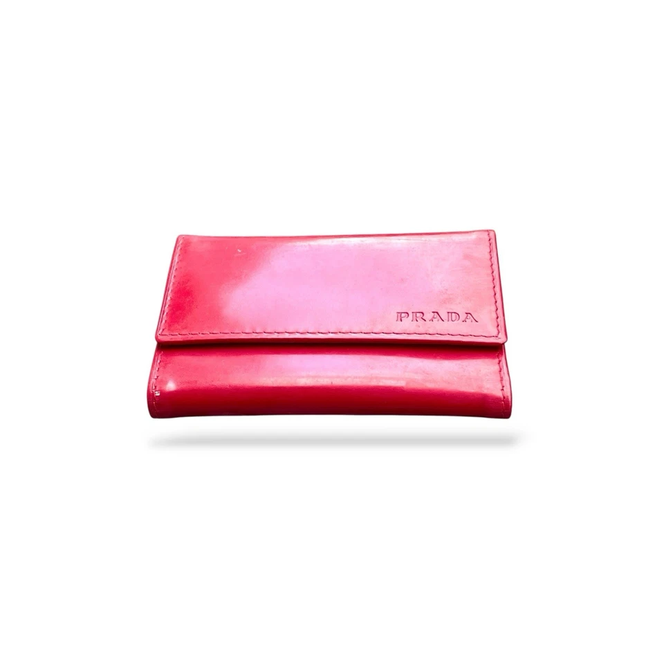 Estuche para llaves PRADA charol esmalte 6 anillos rojo modelo DEPOS hecho en Italia Foto 4 de 4