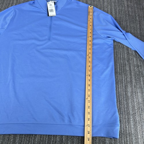 NWT Adidas Elevated 1/4 Zip 2XL Golf Sweatshirt Blue - Picture 6 of 9