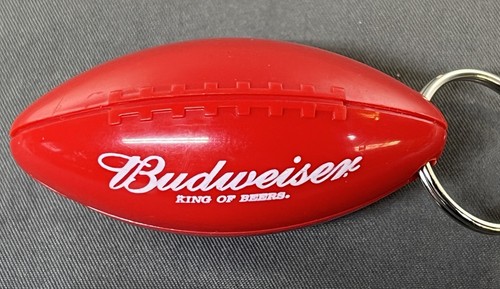 Vintage Budweiser NFL Football Bottle Opener Keychain Red Plastic Sports Beer - Picture 4 of 5