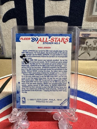 1980-81 Topps Magic Johnson Rc W/ 1989 Fleer, W/AS Sticker, Sealed Skybox Pack. - Picture 7 of 24