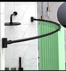 Prettyhome Matte Black Curved Shower Rod