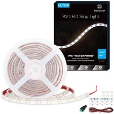 RV Awning Lights 12vdc 20ft White Exterior LED Strip Outdoor Camper Waterproo...