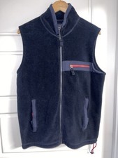 Abercrombie  Fitch Vest Mens Medium Navy Blue Fleece Full Zip Outdoor Hiking