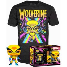 Marvel Set Figure Pop e T-Shirt Wolverine Black Light 9 Cm Tg XL Funko