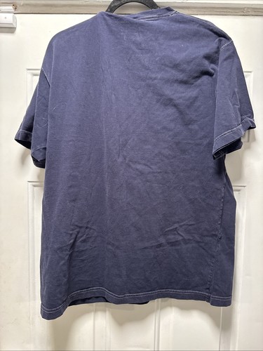 Camiseta De Colección Años 90 Chaps Ralph Lauren Para Hombre L Azul Bolsillo Desteñida Deletrear Logo - Imagen 4 de 4