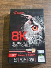 Rocketfish 8K Ultra High Speed HDMI Cable 12 ft 48 Gbps Dynamic HDR