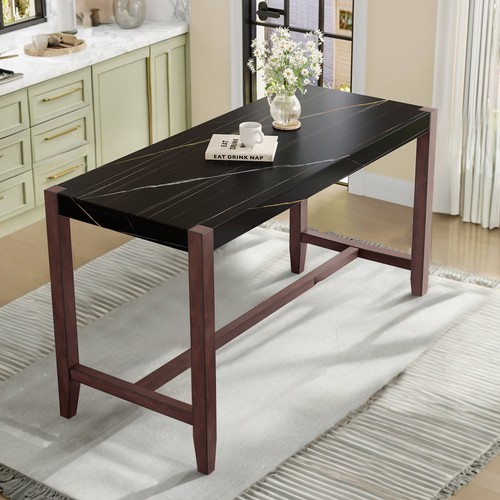 Modern Counter Height Dining Table, 47.5" Marble - Picture 2 of 18