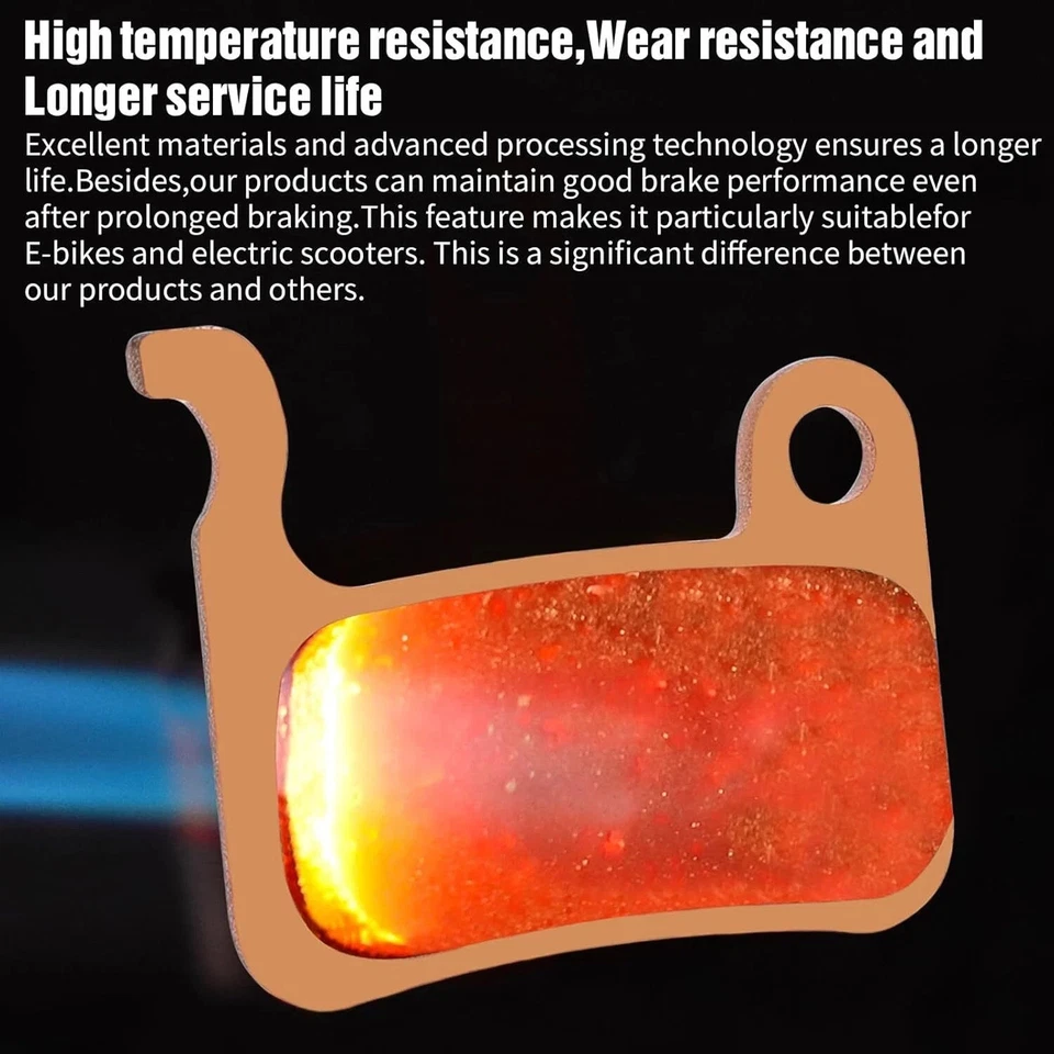 4 pares de pastillas de freno de metal sinterizado para bicicleta, compatibles con pastillas de freno Shimano Deore  Foto 4 de 4