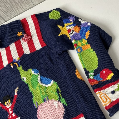 NWT Women's M Whimsical Rhyme & Reason Circus Clowns & Animals Sweater Cardigan - Picture 11 of 13