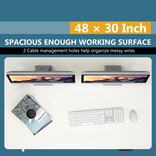 48" x 30" Universal Tabletop for Standard & Standing Desk Frame White - Picture 5 of 10