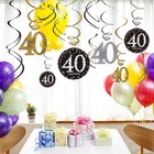 12 PCS Birthday Decoration Hanging Decorations for Party 40th Swirl