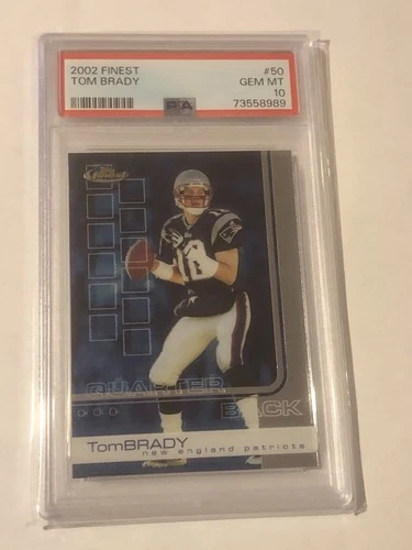 2002 TOPPS FINEST TOM BRADY PSA 10 GEM MINT NEW ENGLAND PATRIOTS/ BUCS