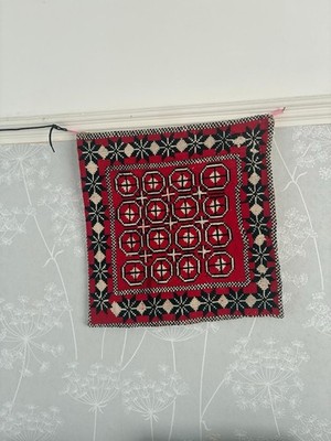 Vintage Türkischer Kelim, Anatolischer Teppich, Handgewebte Wolle Wandbehang 40x40cm