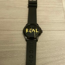 Gucci YA1264017 Quartz Watch Men's 38mm Black Rubber Strap Water Resistant