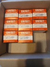 8 Boxes of 100 Uniset Fasteners D3-1500 3/8:" X 1 1/2" Fastening systems Vintage