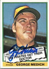 George Medich Signed 1976 Topps Pittsburgh Pirates #146T Autographed