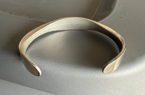 Lot (3) Women's Solid Sterling Silver Bangle Cuff Bracelets VTG unmarked Jewelry - Picture 4 of 11