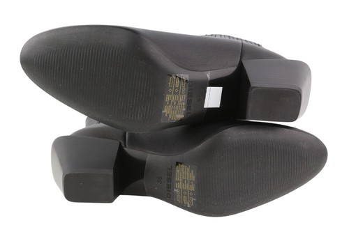 Botas de mujer DIESEL D-Texanne CH EU38 cuero negro almendra tobillo PVP €290 - Imagen 8 de 11