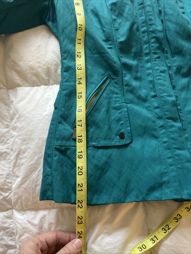 Chaqueta Top informal de nailon para mujer ELIE TAHARI talla S en Sea Cove verde azulado y lima con cremallera - Imagen 15 de 15