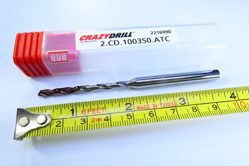 NUEVA BROCA CRAZYDRILL DE CARBURO SÓLIDO DE LARGA LONGITUD ALIMENTADA POR REFRIGERANTE DE .1378" - Imagen 1 de 5