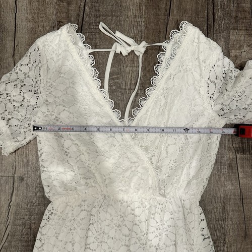 Baltic Born Venice Lace Maxi Dress White Tie Back V-Neck Summer Size Small NWT - Picture 3 of 13