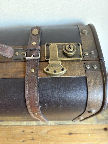 Harry Potter Hogwarts Schreibwaren braun Leder Holz Gepäck Koffer Kofferraum GROß - Bild 2 von 11