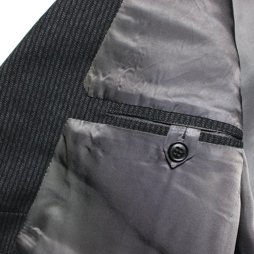 Rare Vintage 1940s Charcoal Gray Striped Heavy Wool European Suit 44R - Picture 10 of 23
