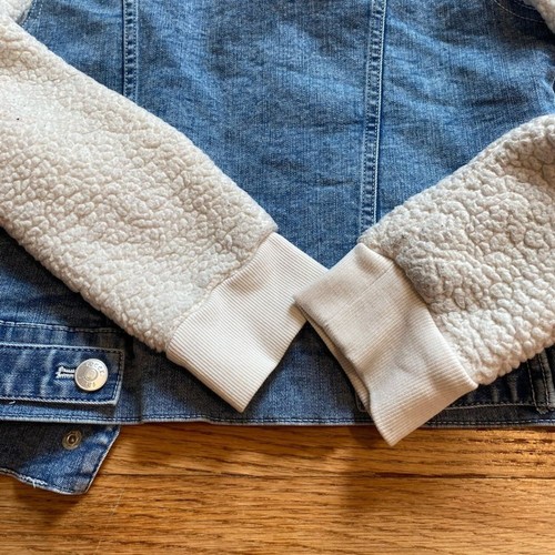 Falls Creek Mädchen 10-12 Kinder Denim und Sherpa Kunstfell Jeansjacke Knopfverschluss - Bild 9 von 9