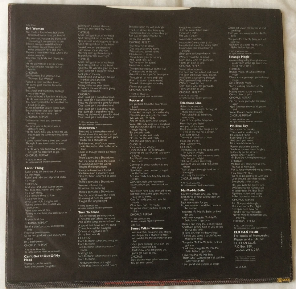 Electric Light Orchestra●ELO's Greatest Hits●1979 UK Vinyl LP●JET LX 525●VG+/VG+ - Image 4 of 4