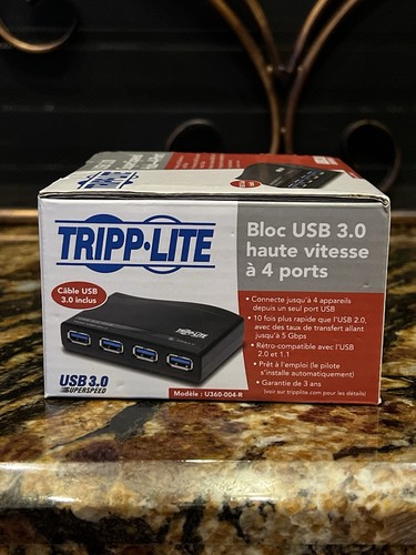 Tripp-Lite 4-Port USB 3.0 SuperSpeed Hub U360-004-R — Black. NEW - Picture 5 of 6