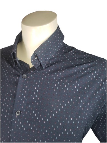 NUEVO SIN ETIQUETAS Camisa Geométrica Mizzen + Principal Ligera de Sotavento Hombres Ajuste L Sin Pliegue - Imagen 4 de 10