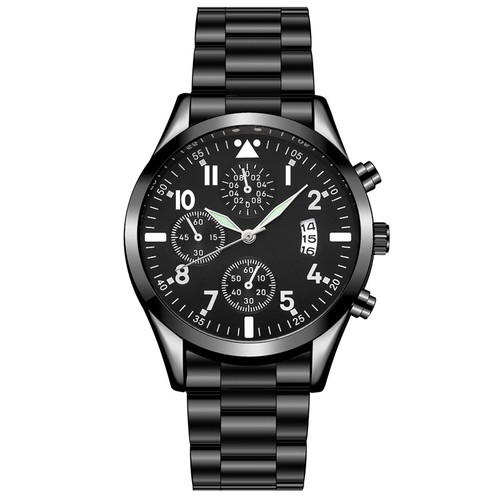 Classic Men's Fashion Luminous Calendar Quartz Watch Stainless Steel Band Watch - Picture 12 of 15