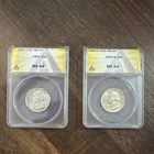 Washington Silver Quarters 1951 & 1955-D MS64 ANACS Unc Business Strike 25C