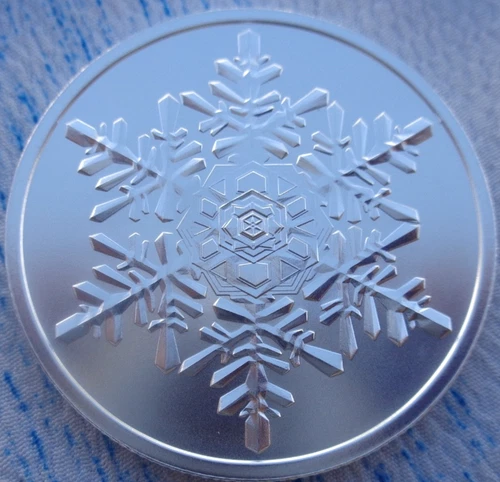 1 oz. 2025 SNOW FLAKE - MERRY CHRISTMAS silver BU round .999 fine silver