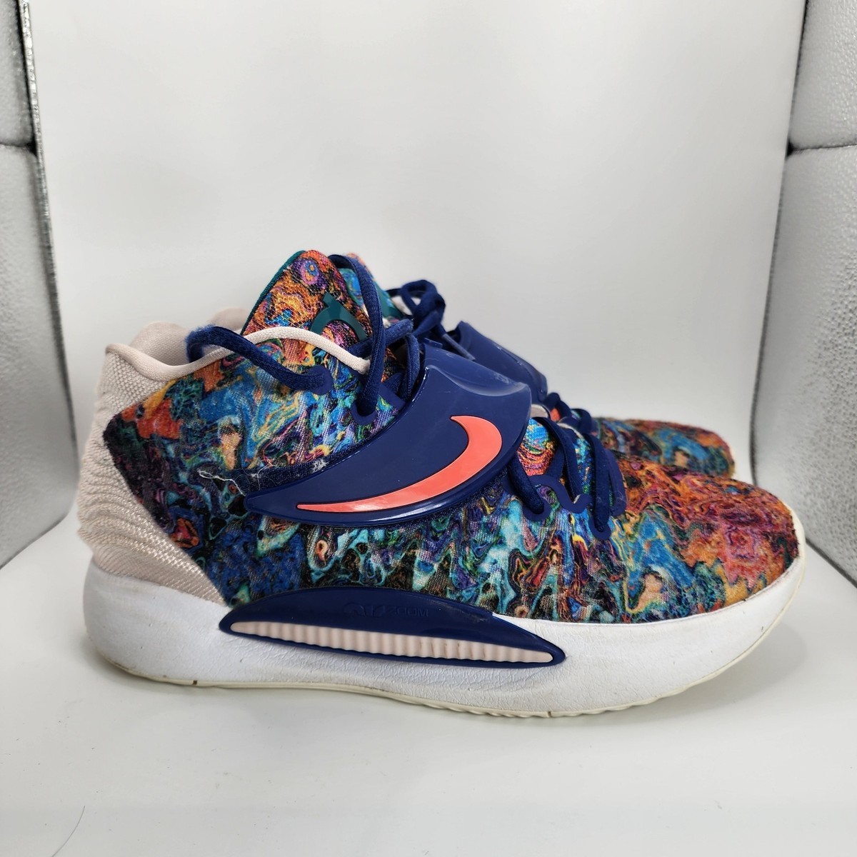 Nike KD 14 Psychedelic Shoes Mens Size 8 Multicolor Basketball Mid