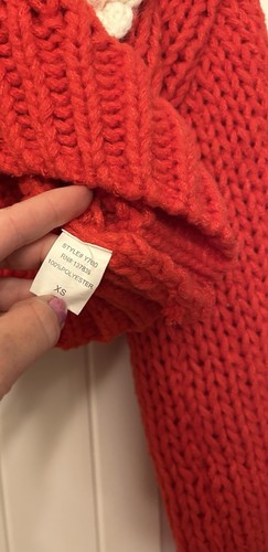 Luna Ivy Cardigan Big Flowers Orange Sz Xs - Picture 4 of 5