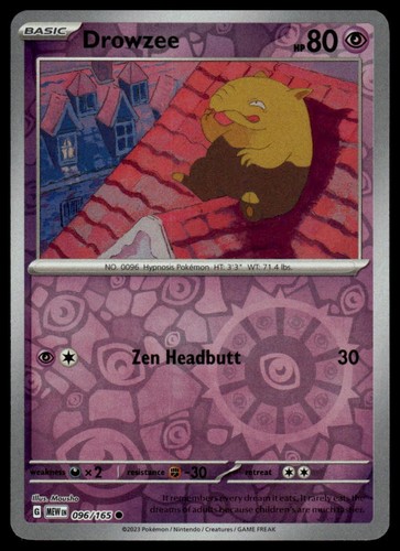 2023 pokemon 096/165 drowzee reverse holo - Picture 1 of 2
